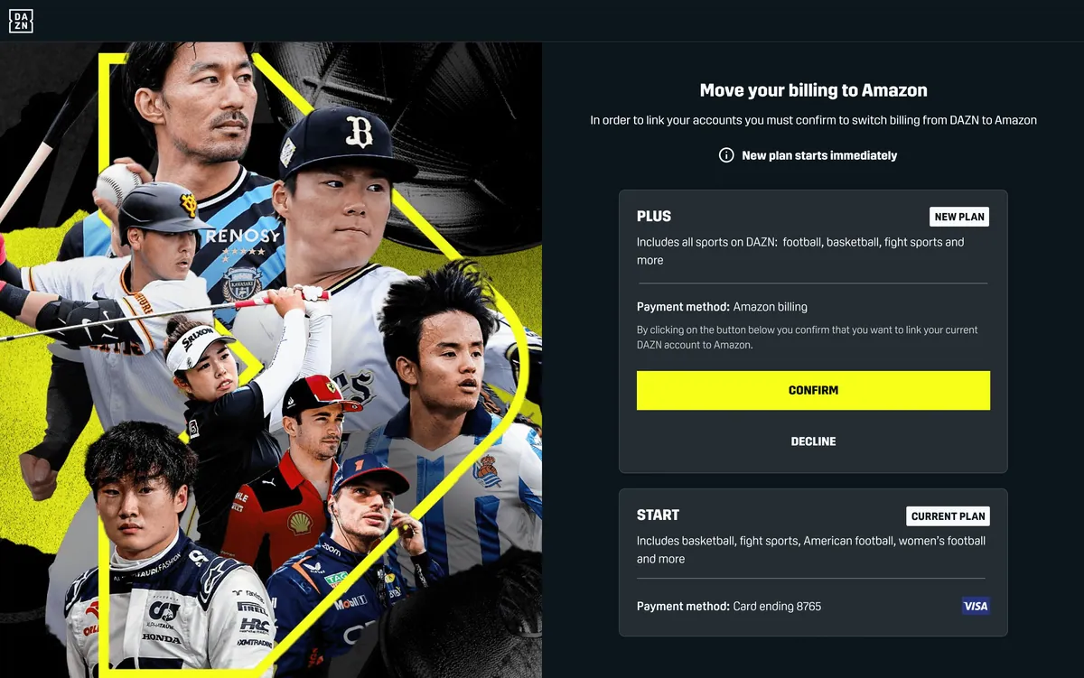 DAZN x Amazon Prime project imagery