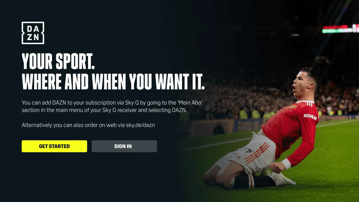 DAZN Android TV App project imagery
