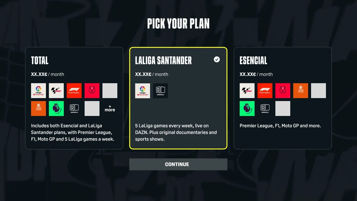 DAZN Android TV App project imagery
